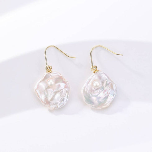 Petal-Shaped Baroque Pearl Drop Earrings - House Of Pearls